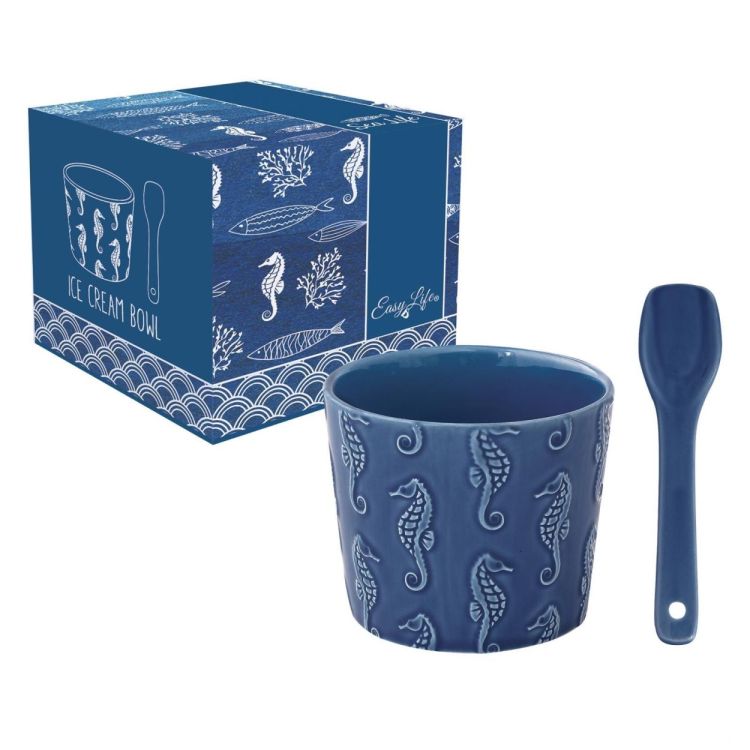 Easy Life Tasse à glace Hippocampes avec cuillère (Blue) - Panache (Koksijde)