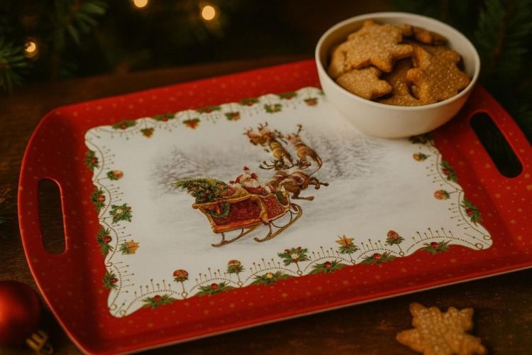 Easy Life Plateau Kerst 52x35cm (Rood) - Panache (Koksijde)