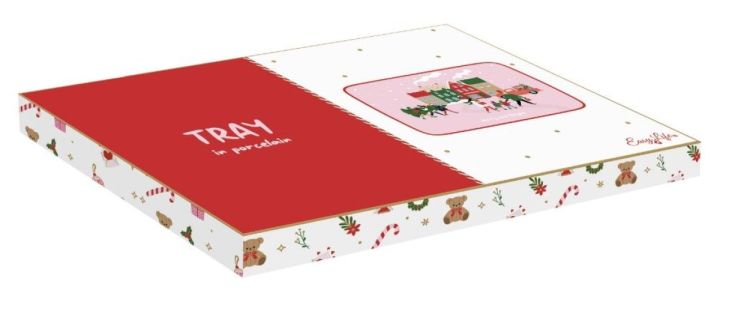 Easy Life Plat Merry and Bright porcelaine - Christmas Twist (Pink) - Panache (Koksijde)