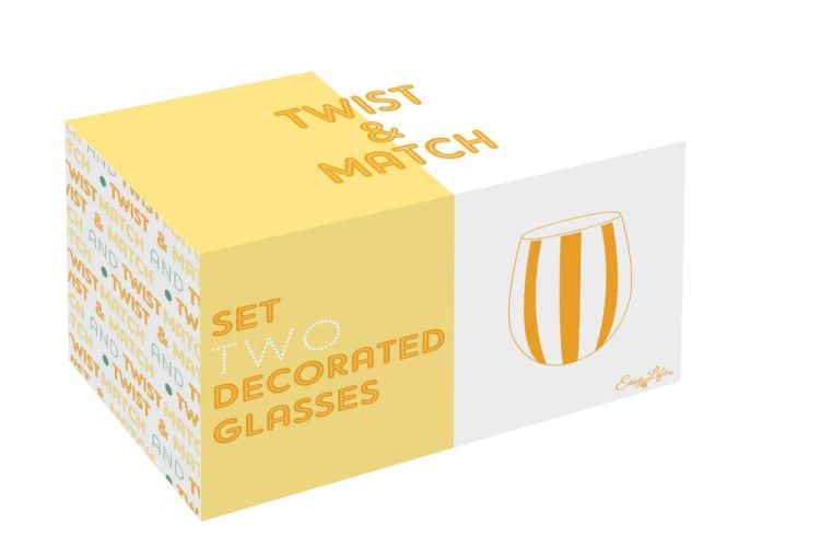 Easy Life Set 2 glazen 500ml - Summer (Yellow) - Panache (Koksijde)