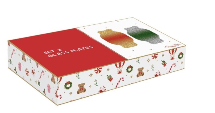 Easy Life Set 2 glazen snoepbordjes (Groen/Rood) - Panache (Koksijde)