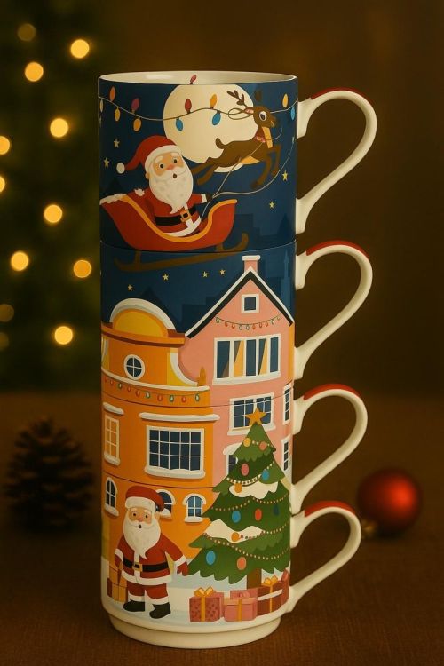 Easy Life Set 4 tassen stapelbaar (Blauw) - Panache (Koksijde)