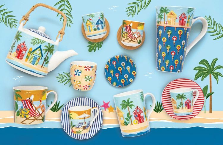 Easy Life Set 6 tassen 100ml - À La Plage (Multi) - Panache (Koksijde)