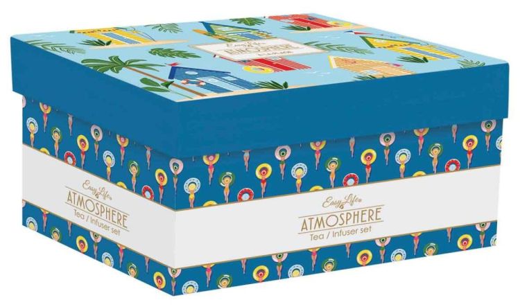 Easy Life Set Theepot + 2 tassen 160ml - À La Plage (Multi) - Panache (Koksijde)