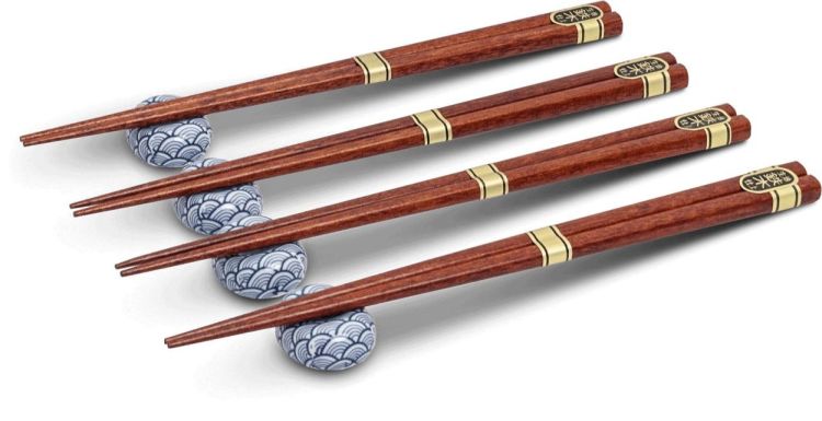 Edo Japan Chopsticks 4 pair + stones Seigaiha () - Panache (Koksijde)