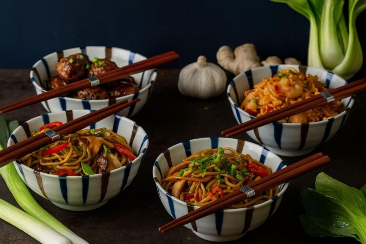 Edo Japan Stripes bowlset 12x5,5cm 4 personen (Stripes) - Panache (Koksijde)