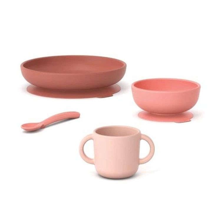 Ekobo Bambino Baby Meal set silicone (Coral) - Panache (Koksijde)