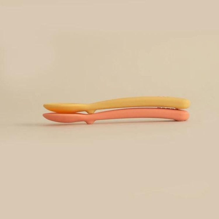 Ekobo Bambino Silicone Spoon set2 (Coral/ Mimosa) - Panache (Koksijde)