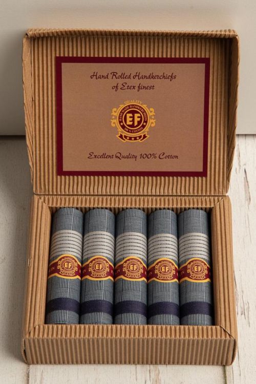 Etex Set 5 zakdoeken sigarendoosje (Multi) - Panache (Koksijde)