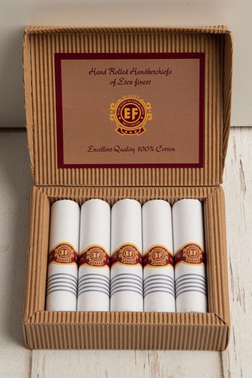 Etex Set 5 zakdoeken sigarendoosje (Multi) - Panache (Koksijde)