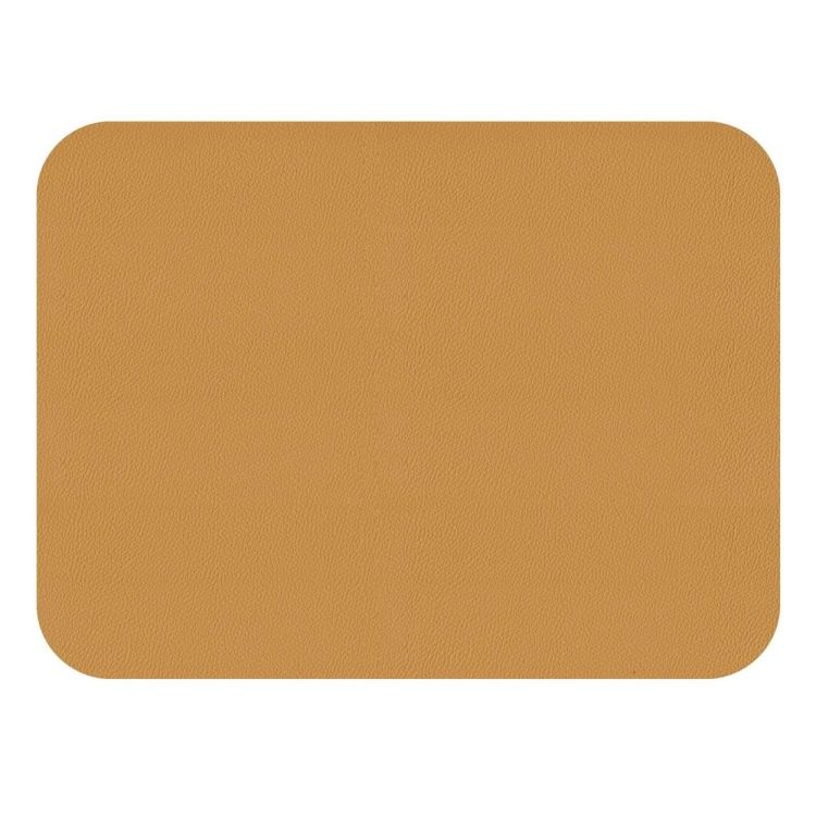 Freeform Set 2 vegan leren placemats 46x33cm - omkeerbaar (Moutarde / Gris) - Panache (Koksijde)