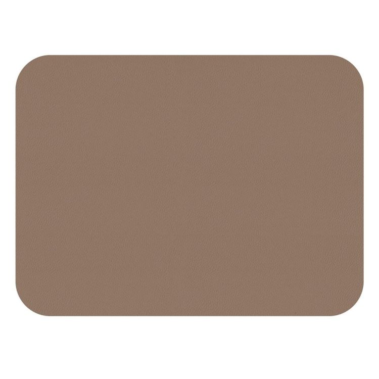 Freeform Set 2 vegan leren placemats 46x33cm - omkeerbaar (Taupe / Sable) - Panache (Koksijde)