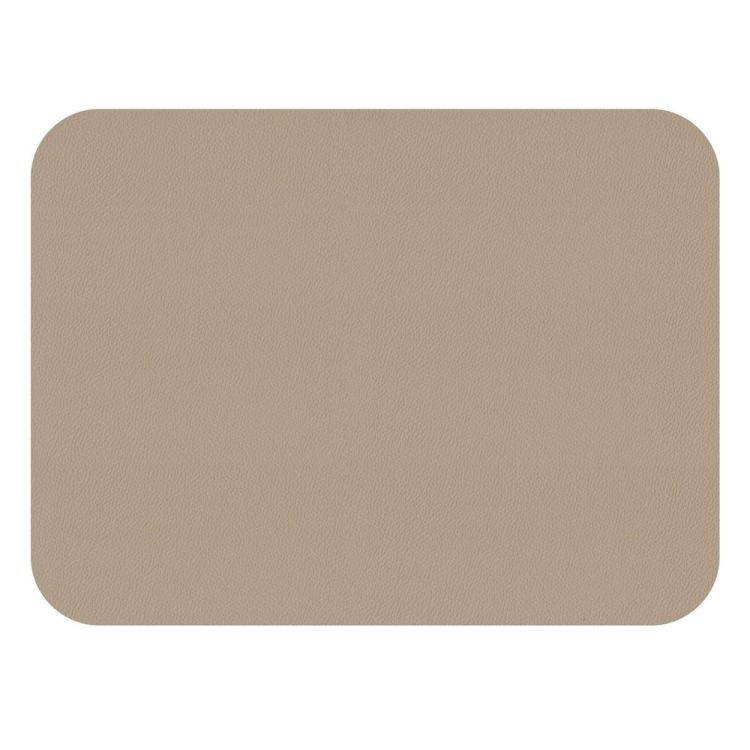 Freeform Set 2 vegan leren placemats 46x33cm - omkeerbaar (Taupe / Sable) - Panache (Koksijde)