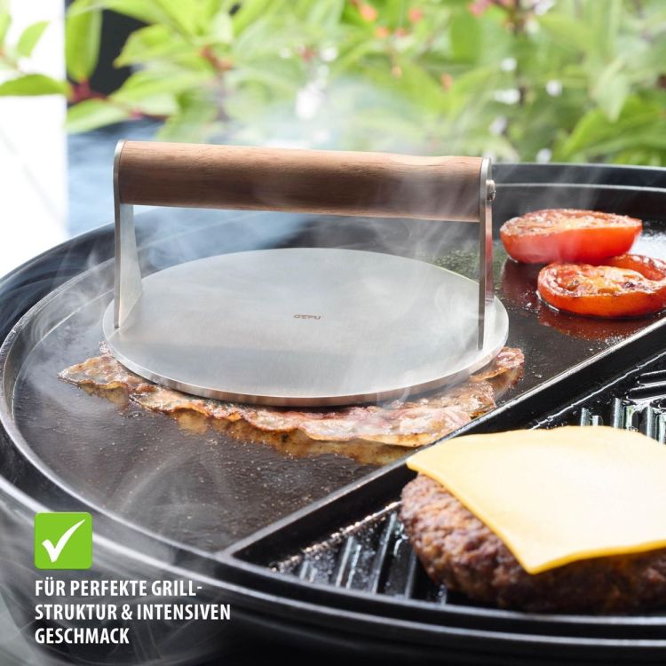 Gefu Hamburgerpers BBQ 'smashed burger' 16cm (Grijs) - Panache (Koksijde)