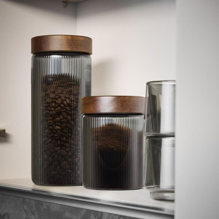 Gefu Voorraadpot gerookt glas hermetisch - koffie 700ml (Grijs) - Panache (Koksijde)