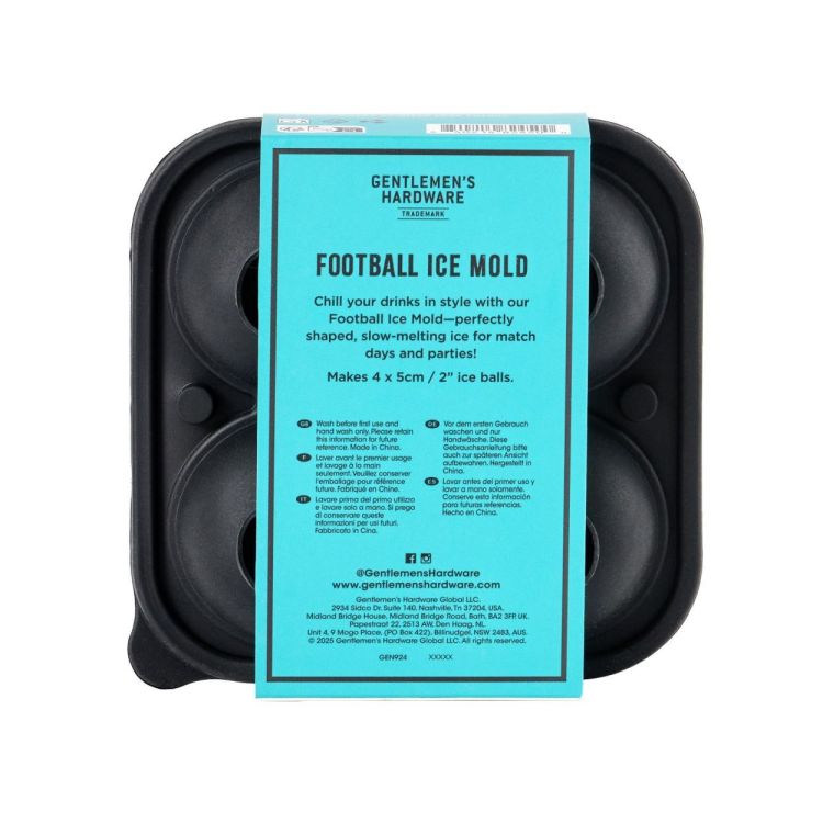 Gentlemen's Hardware Moule à glaçons ballons de football (Black) - Panache (Koksijde)
