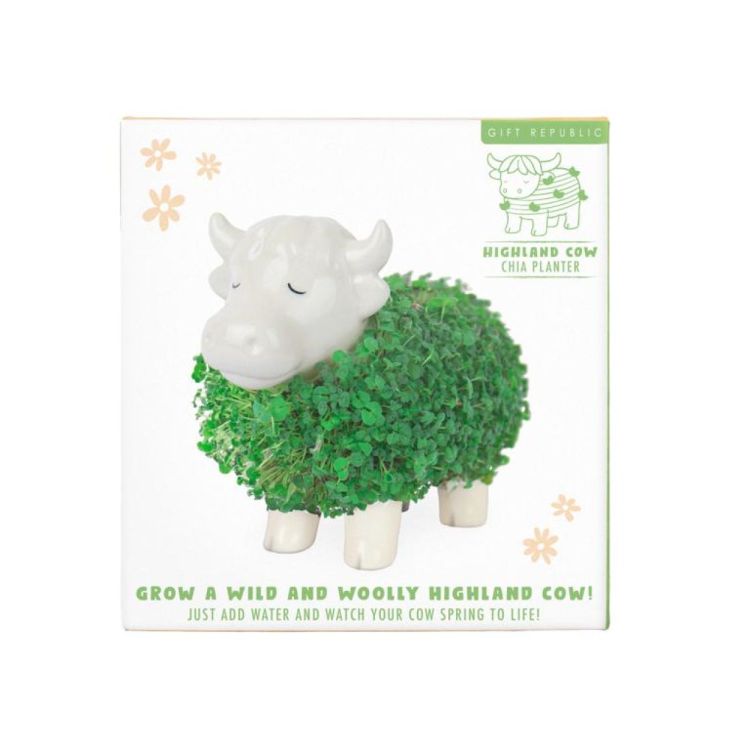 Gift Republic Chia Planter - Highland Cow (Wit) - Panache (Koksijde)