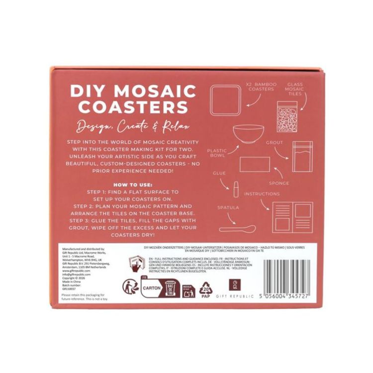 Gift Republic DIY Coasters - Mosaic (Multi) - Panache (Koksijde)