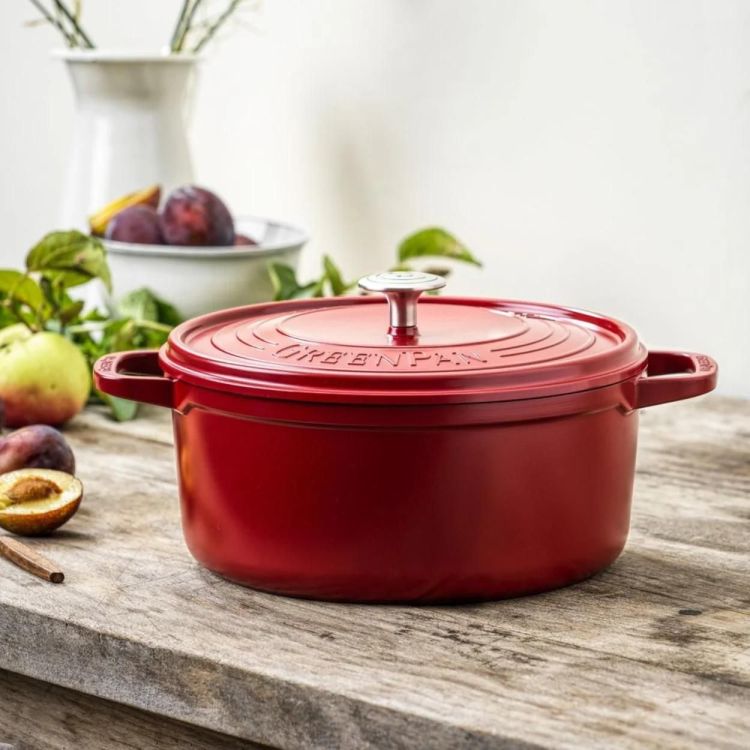 GreenPan Featherweights Stoofpot 22cm (Red) - Panache (Koksijde)