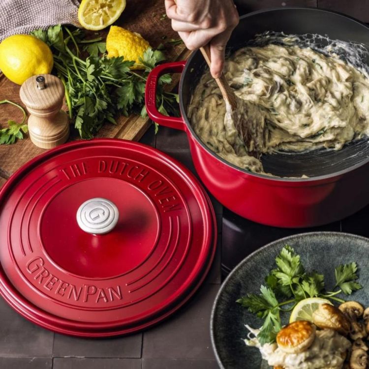 GreenPan Featherweights Stoofpot 22cm (Red) - Panache (Koksijde)