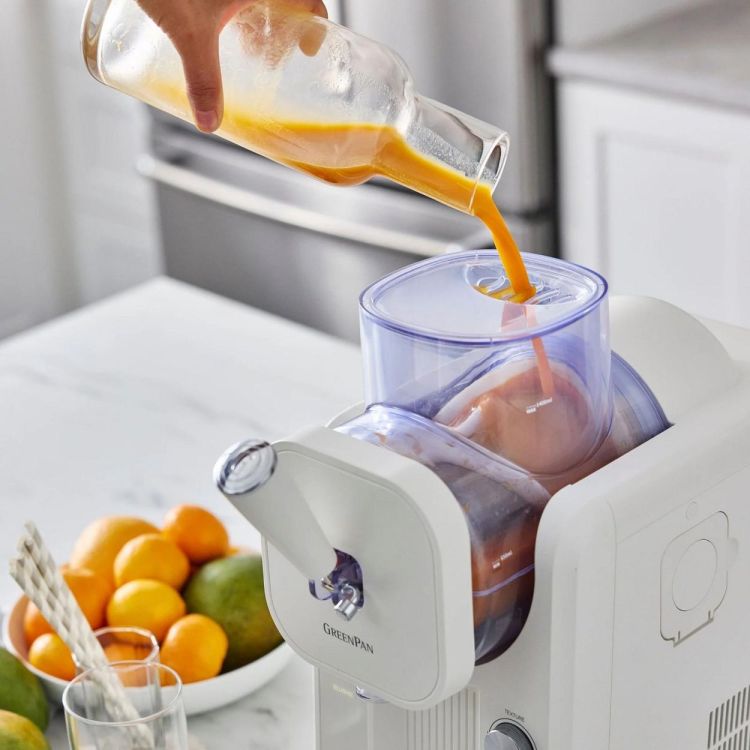 GreenPan Machine à Glace Italienne & Slush Frost 1,87L + Livre de Recettes + 4 Verres (Cream) - Panache (Koksijde)