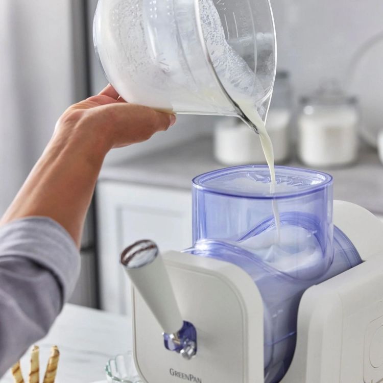 GreenPan Machine à Glace Italienne & Slush Frost 1,87L + Livre de Recettes + 4 Verres (Cream) - Panache (Koksijde)