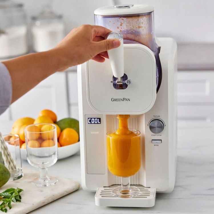 GreenPan Machine à Glace Italienne & Slush Frost 1,87L + Livre de Recettes + 4 Verres (Cream) - Panache (Koksijde)