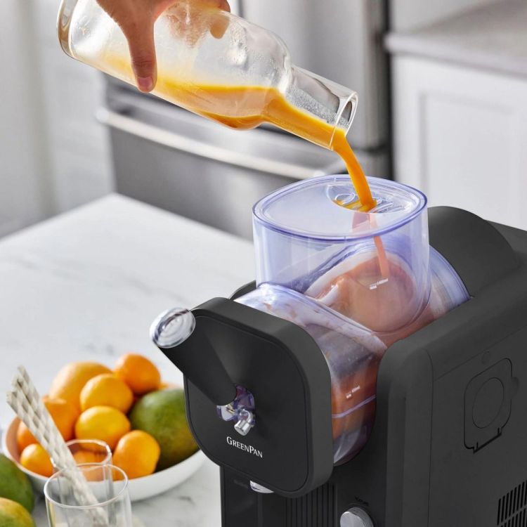 GreenPan Machine à Glace Italienne & Slush Frost 1,87L + Livre de Recettes + 4 Verres (Grey) - Panache (Koksijde)