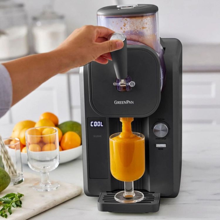 GreenPan Machine à Glace Italienne & Slush Frost 1,87L + Livre de Recettes + 4 Verres (Grey) - Panache (Koksijde)