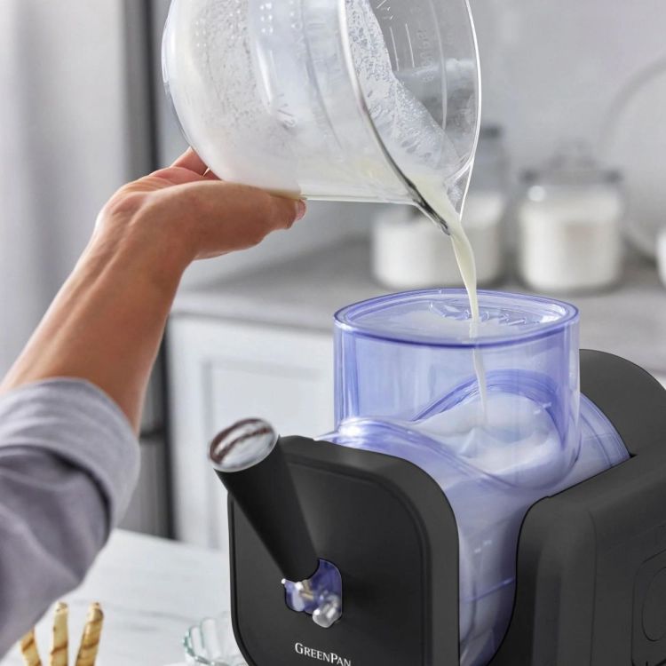 GreenPan Machine à Glace Italienne & Slush Frost 1,87L + Livre de Recettes + 4 Verres (Grey) - Panache (Koksijde)