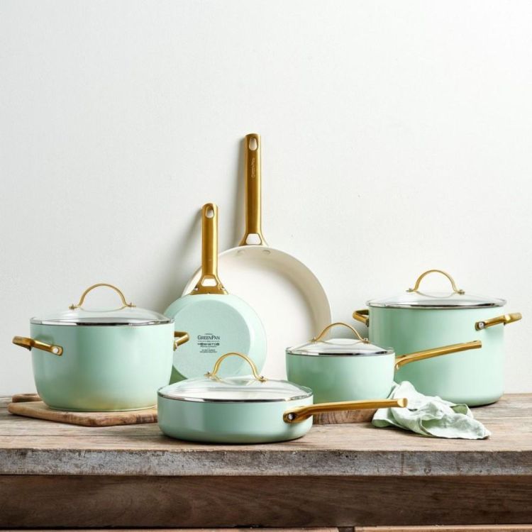 GreenPan Padova kookpot met deksel 24cm / 4,7l Mint Green (Mint Green) - Panache (Koksijde)