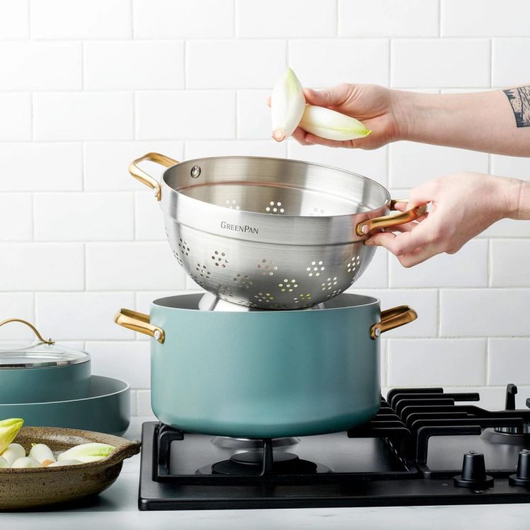 GreenPan Padova pastaset 24cm 3-delig (Smokey Blue) - Panache (Koksijde)