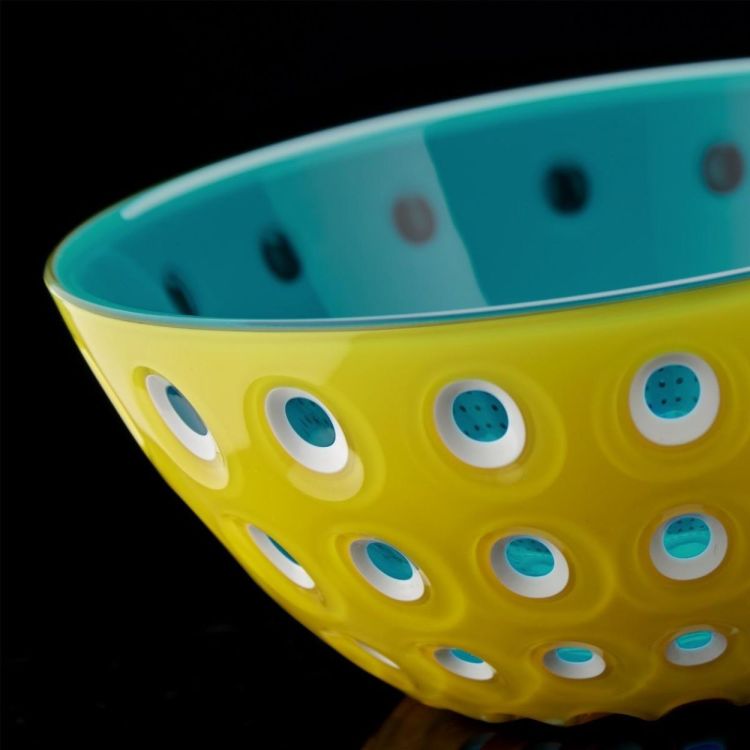 Guzzini Le Murrine L bowl (Yellow/White/Aquamarine) - Panache (Koksijde)