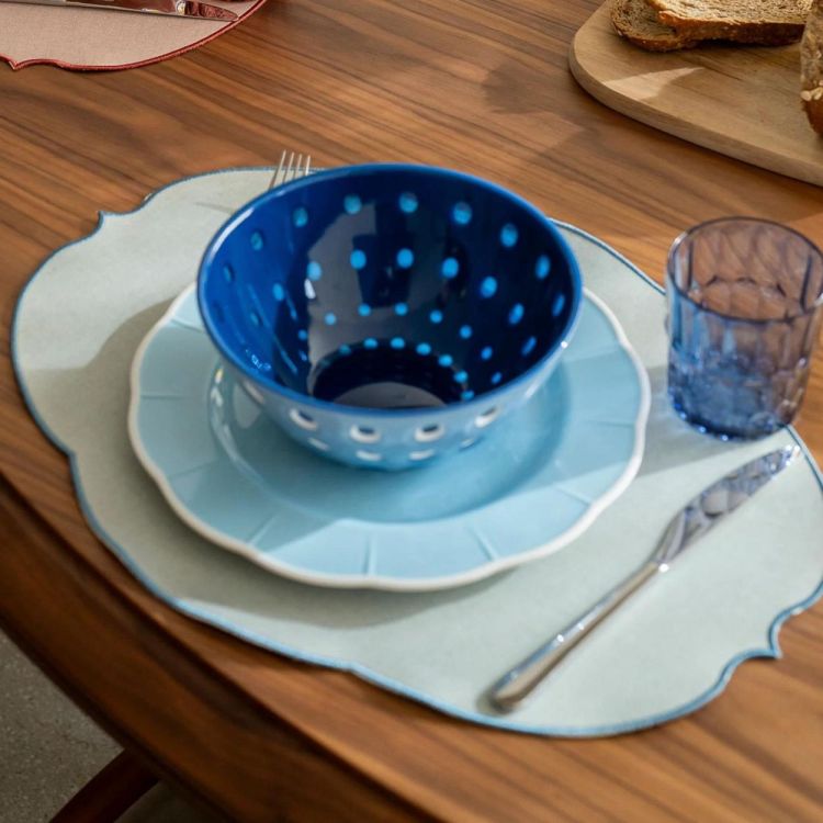 Guzzini Placemat Flora dubbelzijdig (Dusty blue) - Panache (Koksijde)