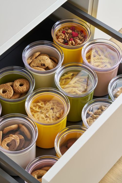 Guzzini Set 3 voorraadpotten 2x1L + 1x 0.5L (Avocado green) - Panache (Koksijde)