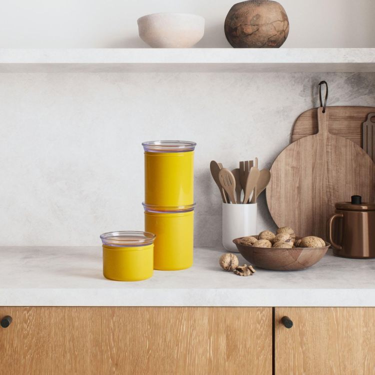 Guzzini Set 3 voorraadpotten 2x1L + 1x 0.5L (Milk White) - Panache (Koksijde)