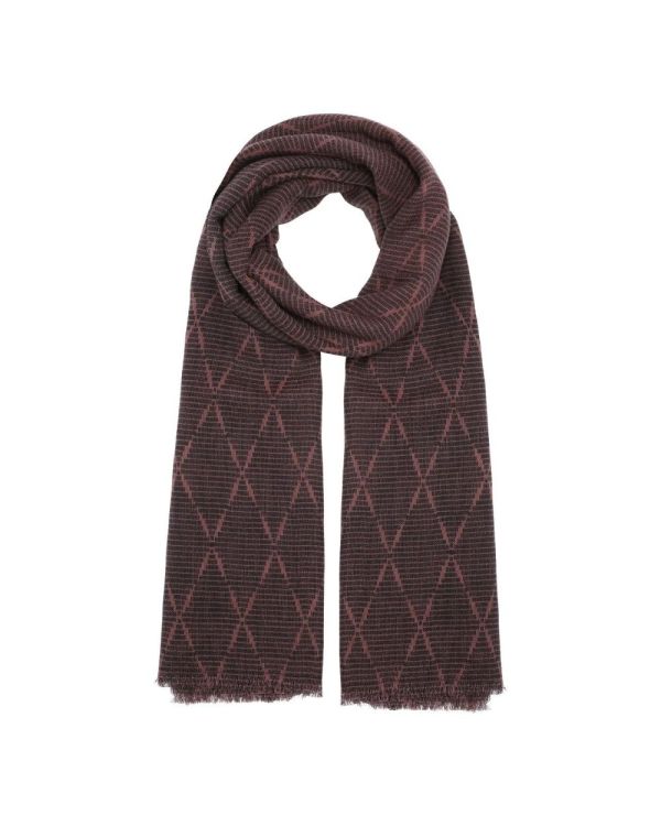 Habiba Amina Ikat Scarf (Burgundy) - Panache (Koksijde)