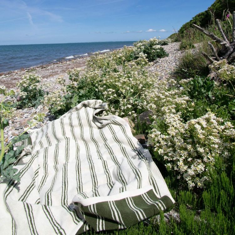 Homehagen Serviette de plage Retro Stripe 100x150cm (Alpine Moss) - Panache (Koksijde)
