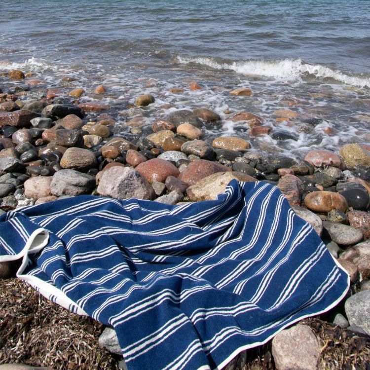 Homehagen Serviette de plage Retro Stripe 100x150cm (Indigo) - Panache (Koksijde)