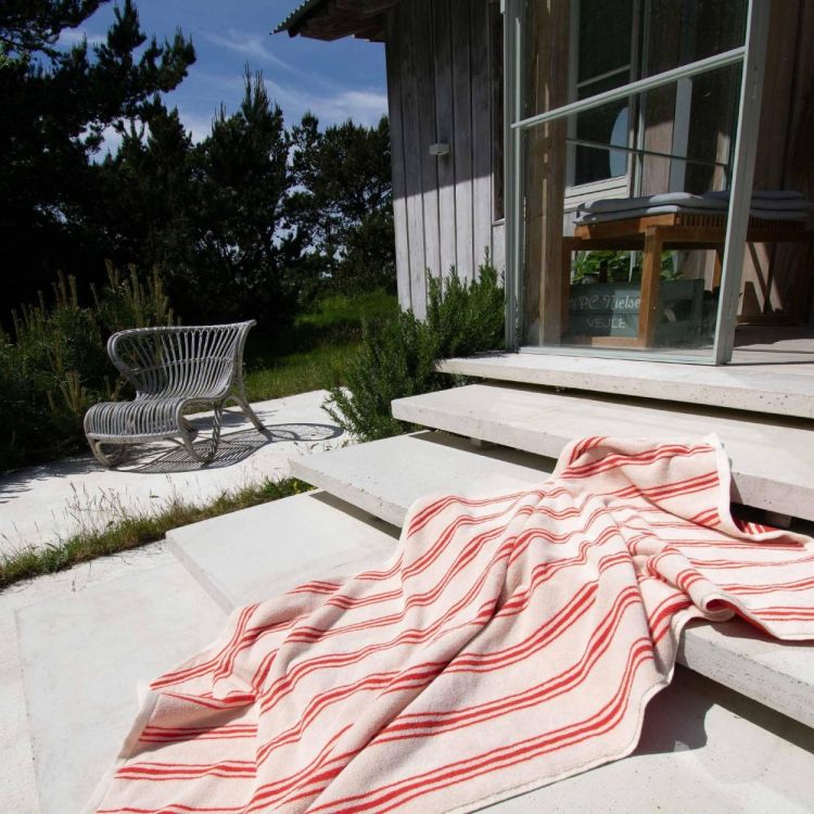 Homehagen Serviette de plage Retro Stripe 100x150cm (Red) - Panache (Koksijde)