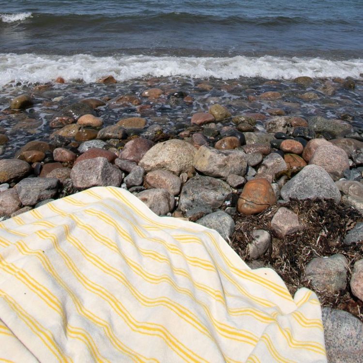 Homehagen Serviette de plage Retro Stripe 100x150cm (Yellow) - Panache (Koksijde)