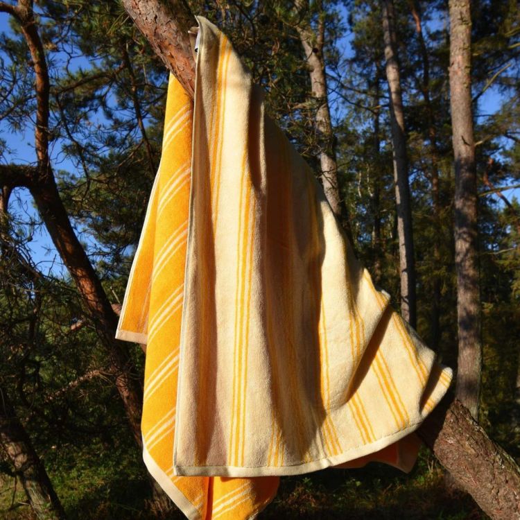 Homehagen Serviette de plage Retro Stripe 100x150cm (Yellow) - Panache (Koksijde)