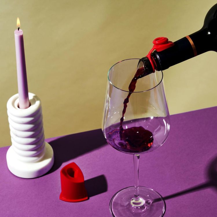 Innovine Bec verseur et bouchon à vin avec aérateur (Framboos) - Panache (Koksijde)