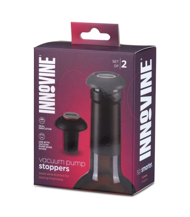 Innovine Set de 2 bouchons à vin sous vide (Zwart) - Panache (Koksijde)