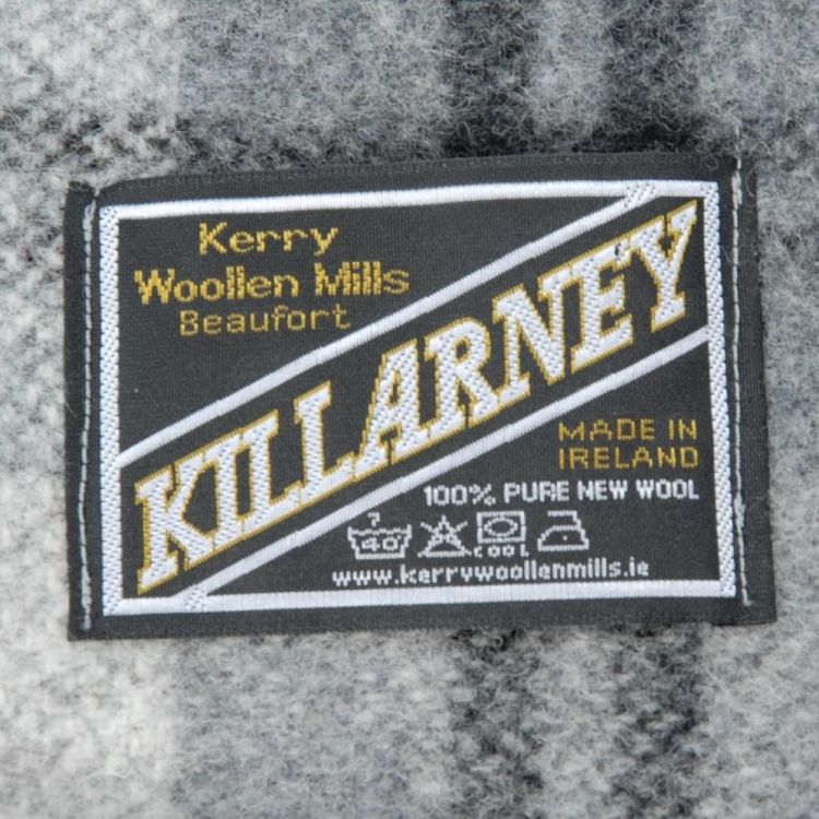 Kerry Woollen Mills Killarney Lambswool Check blanket 225x274cm (Grey Check) - Panache (Koksijde)