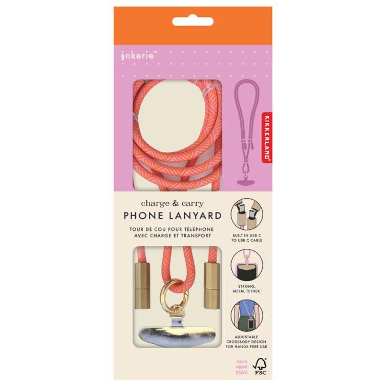 Kikkerland Oplaadkabel & draagkoord ChargeCarry (Roze) - Panache (Koksijde)