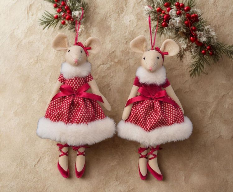 La Galleria Souris ballerine suspendue 24cm (Rood/goud) - Panache (Koksijde)