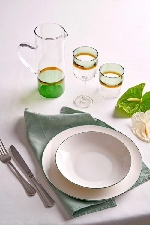 La Porcellana Bianca Verre 350 ml (Transparant/groen) - Panache (Koksijde)