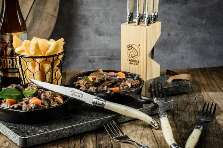 Laguiole Style de Vie 6 steakmessen Pearl Premium Line (Pearl) - Panache (Koksijde)