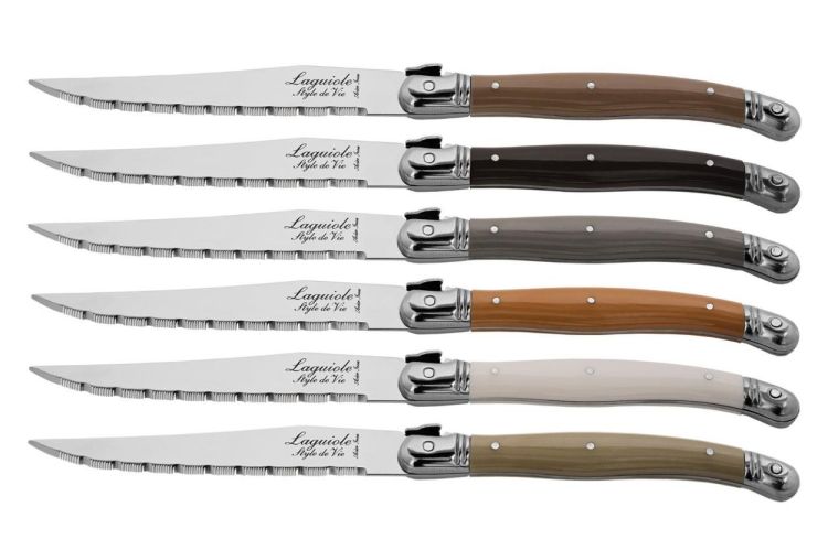 Laguiole Style de Vie 6 steakmessen Treasure Premium Line (Mixed) - Panache (Koksijde)